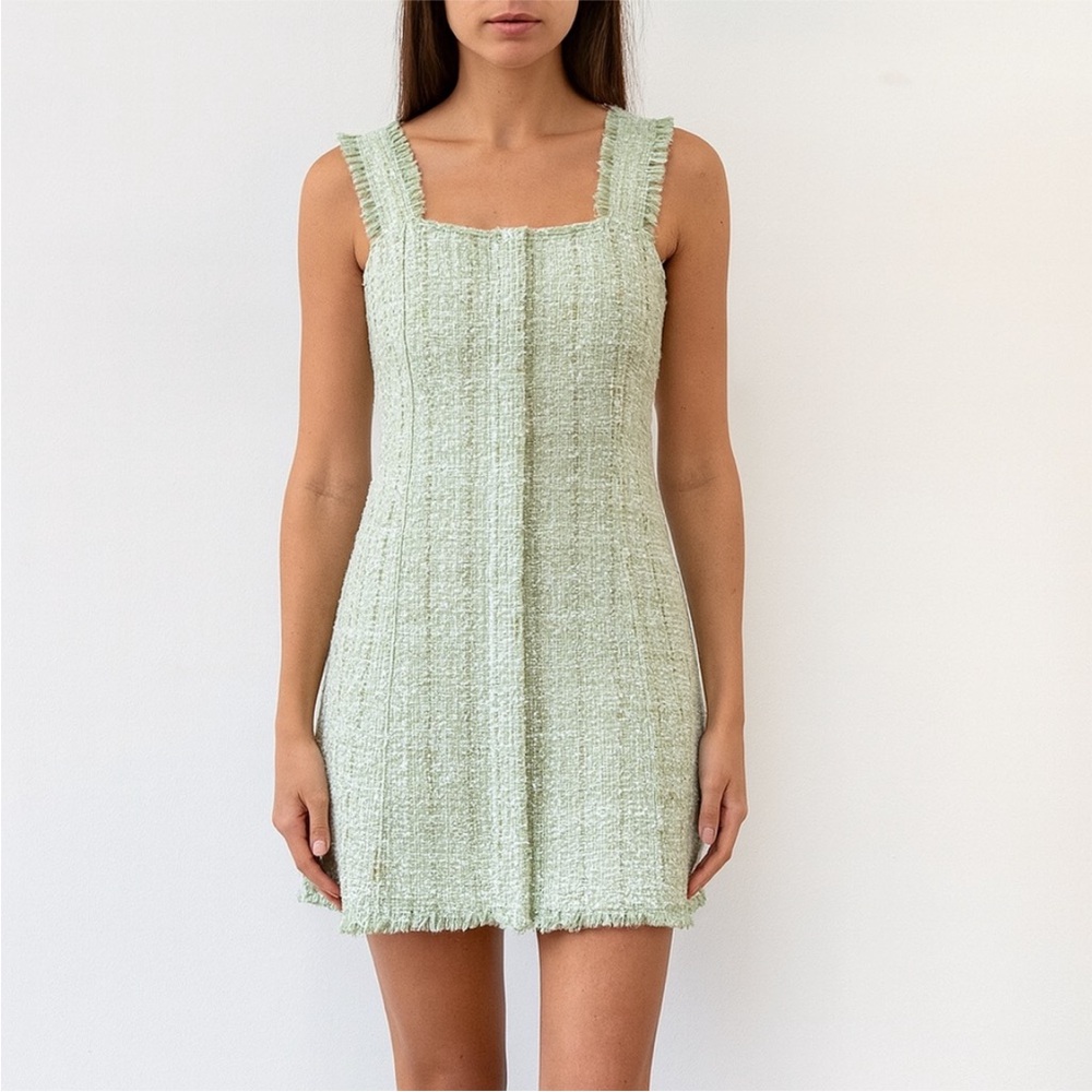 NWT House of Harlow 1960 Tweed Green Mini Dress - M